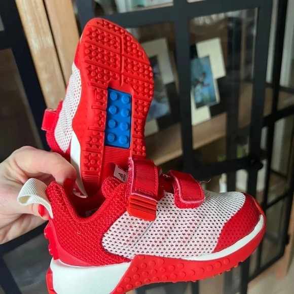 Adidas x LEGOS sneakers toddler boy red Velcro straps adjustable shoes sport pro - Picture 1 of 7